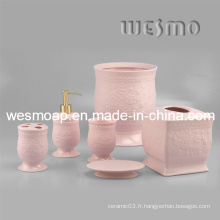 Ensemble de bain en porcelaine en argile rose (WBC0410A)